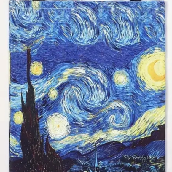Vincent Van Gogh Starry Night Canvas Tote Bag - About 13" wide & 15" Tall - NWT - Picture 5 of 5